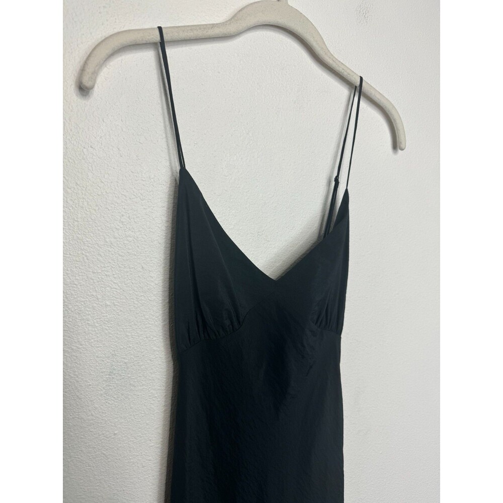 Madewell Size 8 Layton Midi Slip Dress Black Cami Strappy Criss Cross Back NWT - Picture 10 of 16